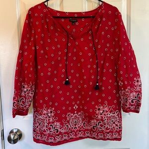 Used - Talbots red/navy shirt